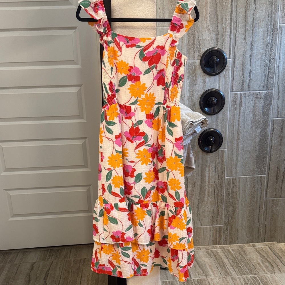 Draper James Floral Crepe Flutter Sleeve Dress Size Small